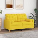 vidaXL Canapea cu 2 locuri cu pernute, galben deschis, 120 cm, textil GartenMobel Dekor (3200779) Canapea