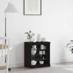 vidaXL Bufet LED Stejar Negru 60, 5 x 37 x 67 cm Lemn compozit GartenMobel Dekor (863044) Comoda