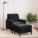 vidaXL Fotoliu canapea cu taburet, negru, 60 cm, catifea GartenMobel Dekor (3278262) Canapea