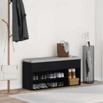 vidaXL Banca de pantofi Stejar negru 102x30, 5x45 cm Lemn prelucrat GartenMobel Dekor (859137) Pantofar