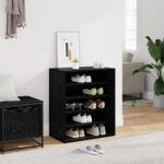 vidaXL Dulap pentru pantofi Stejar Negru 60 x 35 x 70 cm Lemn compozit GartenMobel Dekor (862683) Pantofar