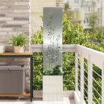 vidaXL Ghiveci de Gradina cu Panou Decorativ Argintiu 32 x 140 cm GartenMobel Dekor (876383)