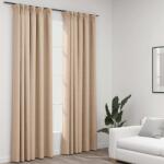vidaXL Perdele opace aspect panza, carlige, 2 buc. bej, 140x225 cm GartenMobel Dekor (321213)