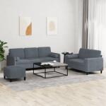 vidaXL Set canapea cu perne, 3 piese, gri închis, catifea GartenMobel Dekor (3202045) Canapea
