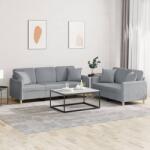 vidaXL Set de canapele cu perne, 2 piese, gri deschis, material textil GartenMobel Dekor (3202134) Canapea