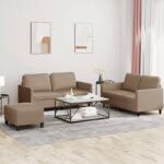 vidaXL Set de canapele cu perne, 3 piese, cappuccino, piele ecologica GartenMobel Dekor (3201759) Canapea