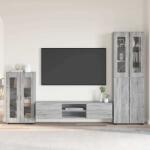 vidaXL Set comoda TV cu sertar FLORIN 3 pcs Gri Sonoma Lemn compozit GartenMobel Dekor (3397980)
