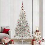 vidaXL Pom de Craciun artificial pre-iluminat Argintiu 240 cm PET GartenMobel Dekor (3397232)