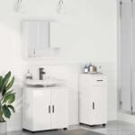 vidaXL Set de mobilier pentru baie cu sertar cu usa 3 pcs Alb lucios GartenMobel Dekor (3392957)