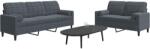 vidaXL Set de canapele cu perne/rulouri, 2 piese, gri închis, catifea GartenMobel Dekor (3278412) Canapea