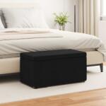 vidaXL Taburet Negru 81 x 41 x 40 cm Stofa si lemn prelucrat GartenMobel Dekor (876775)
