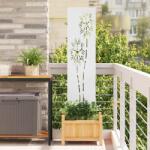 vidaXL Panou Decorativ de Gradina Alb 32 x 140 cm Otel laminat la rece GartenMobel Dekor (876211)