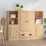 vidaXL Dulapuri înalte, 3 buc. , stejar sonoma, lemn prelucrat GartenMobel Dekor (3185322) Comoda