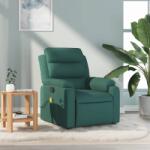 vidaXL Fotoliu de masaj rabatabil, verde închis, material textil GartenMobel Dekor (373480)
