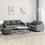 vidaXL Set de canapele cu perne, 3 piese, gri închis, textil GartenMobel Dekor (3201843) Canapea