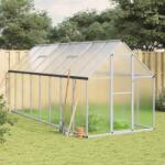 vidaXL Sere cu cadru de baza, argintiu, 445x169x195 cm, aluminiu GartenMobel Dekor (3266332)
