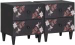 vidaXL Noptiera 2 pcs Maro 40 x 33, 5 x 46 cm Lemn de mango solid GartenMobel Dekor (4018699)