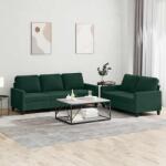 vidaXL Set de canapele cu perne, 2 piese, verde închis, catifea GartenMobel Dekor (3201518) Canapea