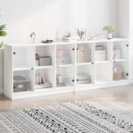vidaXL Biblioteca cu usi, alb, 204x37x75 cm, lemn prelucrat GartenMobel Dekor (3206531) Comoda