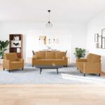 vidaXL Set de canapele cu perne/rulouri, 3 piese, maro, catifea GartenMobel Dekor (3278378) Canapea