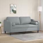 vidaXL Canapea cu 2 locuri cu pernute, gri deschis, 140 cm, textil GartenMobel Dekor (3200845) Canapea