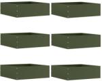 vidaXL Margine pentru gazon 6 pcs Verde masliniu 40 x 40 x 13 cm Otel GartenMobel Dekor (874709)
