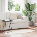vidaXL Covor oval crem antiderapant Huarte, 80x150 cm, poliester (4103621) Covor