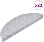 vidaXL Covorase pentru scari, 20 buc. , 56x17x3 cm, gri deschis, semirotunde GartenMobel Dekor (3365784) Covor
