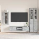 vidaXL Set comoda TV cu raft FLORIN 3 pcs Gri din beton Lemn compozit GartenMobel Dekor (3397967)