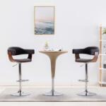 vidaXL Scaune de bar, 2 buc. , gri, lemn curbat si material textil GartenMobel Dekor (283115)