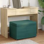 vidaXL Taburet Verde închis 61 x 41 x 40 cm Stofa si lemn prelucrat GartenMobel Dekor (876761)