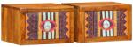 vidaXL Set 2 noptiere suspendate maro cu sertar, lemn de acacia, 35 x 30 x 22 cm (4016518)