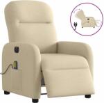 vidaXL Fotoliu electric de masaj rabatabil, crem, textil GartenMobel Dekor (3302970)