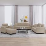 vidaXL Set de canapele cu perne, 4 piese, gri taupe, microfibra GartenMobel Dekor (3202308) Canapea