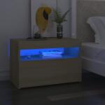 vidaXL Noptiera cu lumini LED, stejar Sonoma, 60x35x40 cm GartenMobel Dekor (3082780)