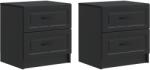 vidaXL Set 2 noptiere negre cu 4 sertare, 43x34, 5x44, 5 cm, lemn prelucrat (895678)