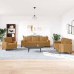 vidaXL Set de canapele cu perne/rulouri, 3 piese, maro, catifea GartenMobel Dekor (3278458) Canapea