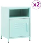 vidaXL Noptiere, 2 buc. , verde menta, 35x35x51 cm, otel GartenMobel Dekor (3095219)