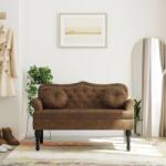 vidaXL Bancheta cu perne, maro, 120, 5x65x75 cm, piele întoarsa eco GartenMobel Dekor (372149)