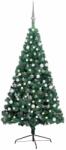 vidaXL Brad Craciun artificial pre-iluminat set globuri verde 120 cm GartenMobel Dekor (3077649)