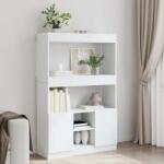 vidaXL Dulap înalt, alb, 92x33x140 cm, lemn prelucrat GartenMobel Dekor (3309609) Biblioteca