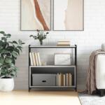 vidaXL Raft de carti gri sonoma 80x30x78, 5 cm lemn prelucrat si fier GartenMobel Dekor (832796) Biblioteca