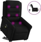 vidaXL Fotoliu electric de masaj rabatabil cu ridicare, negru, textil GartenMobel Dekor (3303346)