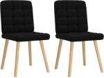 vidaXL Scaune de bucatarie, 2 buc. negru, textil GartenMobel Dekor (4101093)