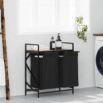 vidaXL Cos de rufe 2 compartimente cu raft stejar fumuriu GartenMobel Dekor (859067)