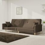 vidaXL Canapea extensibila cu 2 locuri, 2 perne, gri taupe, textil GartenMobel Dekor (375747) Canapea