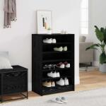 vidaXL Dulap pentru pantofi Stejar Negru 60 x 35 x 92 cm Lemn compozit GartenMobel Dekor (862684) Pantofar