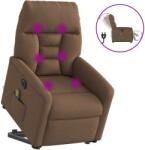 vidaXL Fotoliu electric de masaj rabatabil cu ridicare, maro, textil GartenMobel Dekor (3303066)