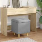 vidaXL Ottoman cu Depozitare Gri deschis 40 x 40 x 45 cm tesatura GartenMobel Dekor (876803)