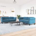 vidaXL Set canapea 2 piese, albastru, catifea GartenMobel Dekor (3209227) Canapea